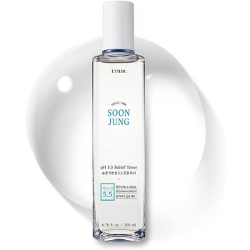 Etude House Non-Comedogenic Hypoallergenic And Fragrance Free Soonjung Ph5.5 Relief Toner For Face, 200Ml