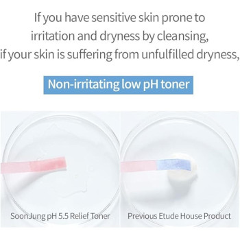 Etude House Non-Comedogenic Hypoallergenic And Fragrance Free Soonjung Ph5.5 Relief Toner For Face, 200Ml