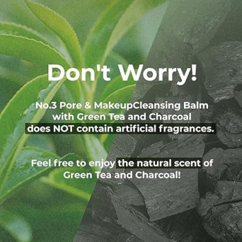 Numbuzin No.3 Pore And Makeup Cleansing Balm With Green Tea And Charcoal, Quick And Easy Cleansing, Reduces Blackheads, 85G