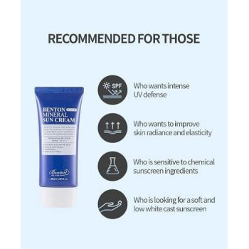 Benton Skin Fit Mineral Sun Cream Moisturizing And Soothing, 50Ml
