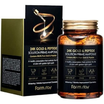 Farmstay 24K Gold And Peptide Solution Prime Ampoule Whitening And Wrinkle, 250Ml