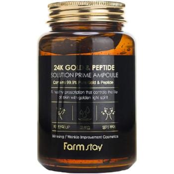 Farmstay 24K Gold And Peptide Solution Prime Ampoule Whitening And Wrinkle, 250Ml