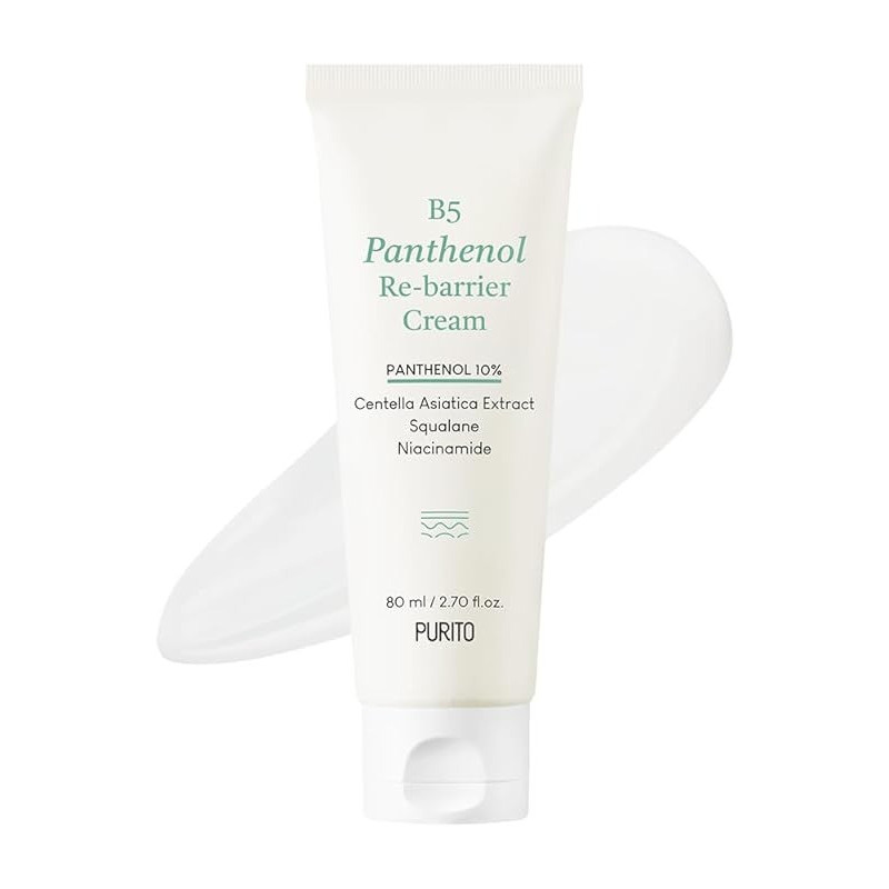 Purito B5 Panthenol Re-Barrier Cream, Rich Moisturizing Cream, Moisturizing, 80Ml