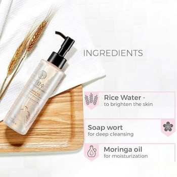 The Face Shop Double Cleanse Combo, Rice Water Bright Foaming Cleanser, 150 Ml, Plus Rice Water Bright Light Cleansing Oil, 150 Ml