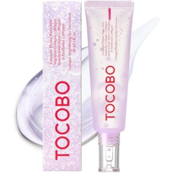 Tocobo Collagen Brightening Eye Gel Cream, Quartz Water, Lavender Water Extract, Brightening Eye Care, Eye Lifting, Vegan, Collagen Eye Cream, 30 Ml