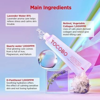 Tocobo Collagen Brightening Eye Gel Cream, Quartz Water, Lavender Water Extract, Brightening Eye Care, Eye Lifting, Vegan, Collagen Eye Cream, 30 Ml