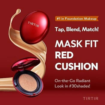 Tirtir Mask Fit Red Cushion, 17C Porcelain, 18G, 72 Hours Long Lasting Full Coverage Foundation Makeup