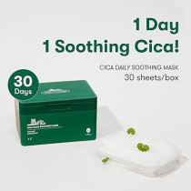 Vt Cosmetics Daily Soothing Mask 30Ea, Facial Sheet Mask Pick And Quick Dispenser Type Refreshing Moisturizing Korean Face Mask, 30 Day Supply