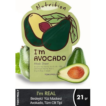 Tonymoly Im Real Avocado Nutrition Mask Sheet, Pack Of 1, 21 G