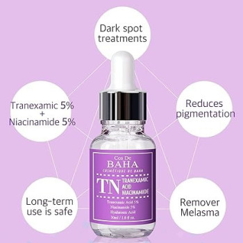 Cos De Baha Tranexamic Acid 5 Percentage Serum With Niacinamide 5 Percentage For Face/Neck , Helps To Reduce The Look Of Hyper, Pigmentation, Discoloration, Dark Spots, Remover Melasma, 30 Ml
