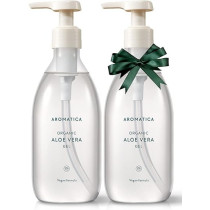 Aromatica Organic Aloe Vera Gel Gift Set, 300Ml Each, Vegan Body Moisturizer For Irritated Skin And Blemish, Sun Skin Care