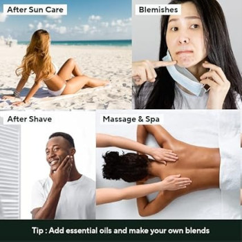 Aromatica Organic Aloe Vera Gel Gift Set, 300Ml Each, Vegan Body Moisturizer For Irritated Skin And Blemish, Sun Skin Care