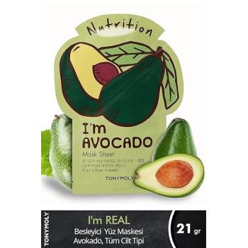 Tonymoly Im Real Avocado Sheet Mask, 10 Count, Pack Of 1, 21 G