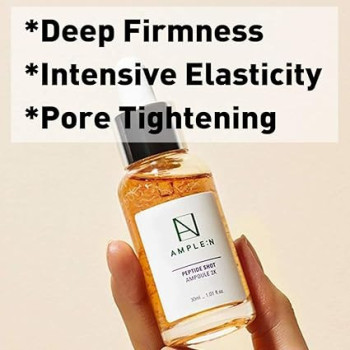 Ample:N Peptide Shot Ampoule 2X, Intensive Age Defying Concentrate Face Serum With Peptide Threads, Erasing Wrinkles And Improve Firmness, Lifting Sagging Skin, Plump, Repairs Skin, 30 Ml