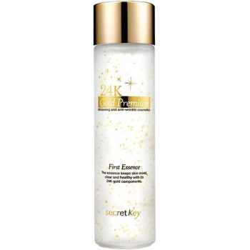 Secret Key 24K Gold Premium First Essence, 150Ml, High Nutrition 1 Step Skincare Essence With Gold Light After Cleansing, Brightening And Moisturizing Essence For Aging And Tough Skin