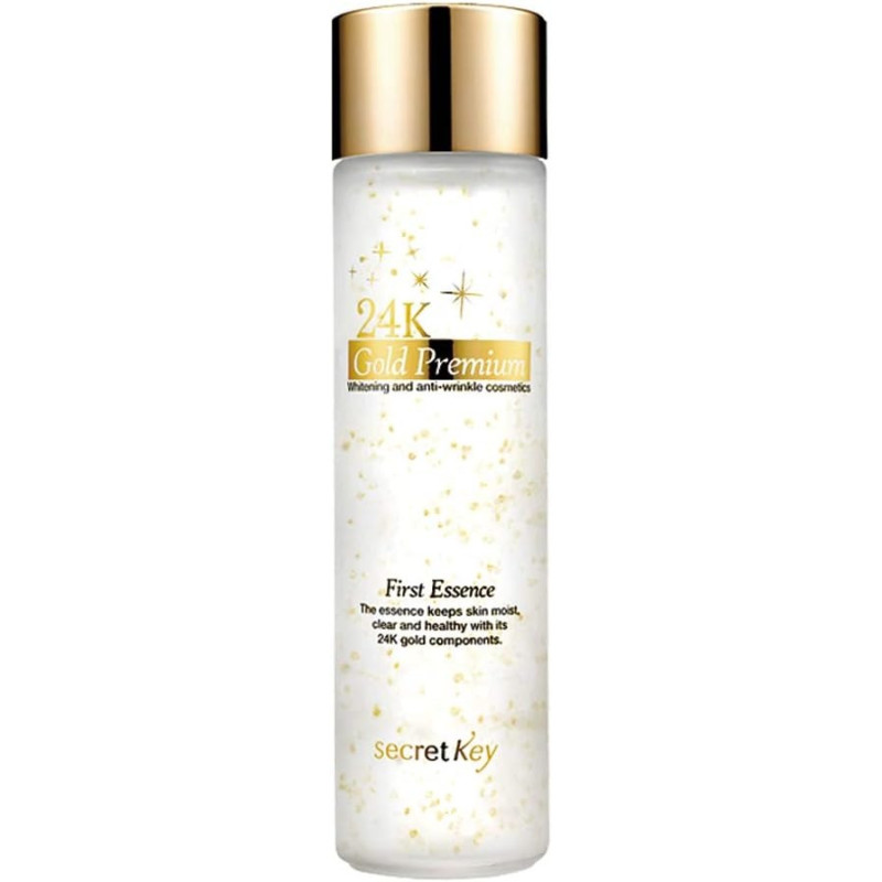 Secret Key 24K Gold Premium First Essence, 150Ml, High Nutrition 1 Step Skincare Essence With Gold Light After Cleansing, Brightening And Moisturizing Essence For Aging And Tough Skin
