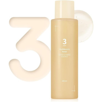Numbuzin No.3 Super Glowing Essence Toner, Fermented Ingredients, Niacinamide, Galactomyces, Glowy Skin Radiance, Korean Skin Care For Face, 200 Ml
