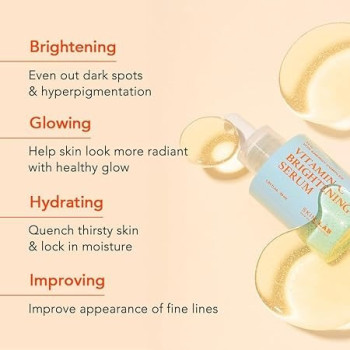 Skin And Lab Skin Science Solution, Vitamin C Brightening Serum For Face With Hyaluronic Acid And Niacinamide, Hyperpigmentation And Even Skin Tone, For Sensitive Skin, 30 Ml