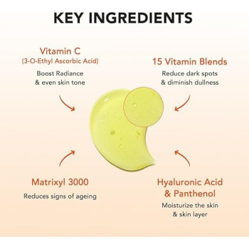 Skin And Lab Skin Science Solution, Vitamin C Brightening Serum For Face With Hyaluronic Acid And Niacinamide, Hyperpigmentation And Even Skin Tone, For Sensitive Skin, 30 Ml