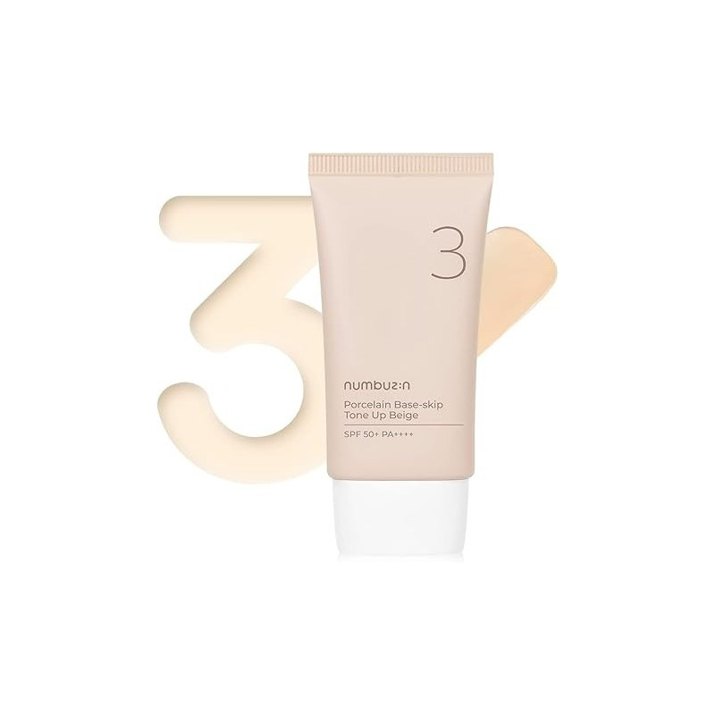 Numbuzin Foundation Series, No.3 Porcelain Base Skip Tone Up Beige, 35 Ml