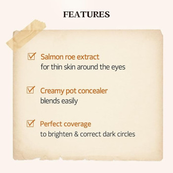Skinfood Salmon Dark Circle Concealer Cream, 2, Salmon Beige, 10 G
