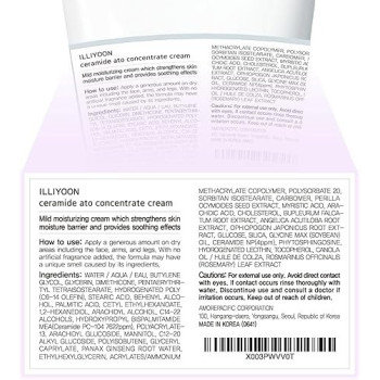 Illiyoon Amore Pacific Ceramide Ato Concentrate Moisturizer Cream, 200Ml