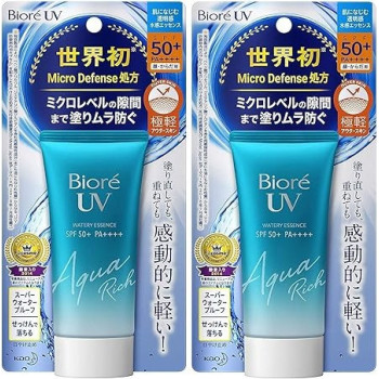 Biore Sunscreen Uv Aqua Rich Watery Essence, Pack Of 2, Spf50+ Pa++++, 50 G