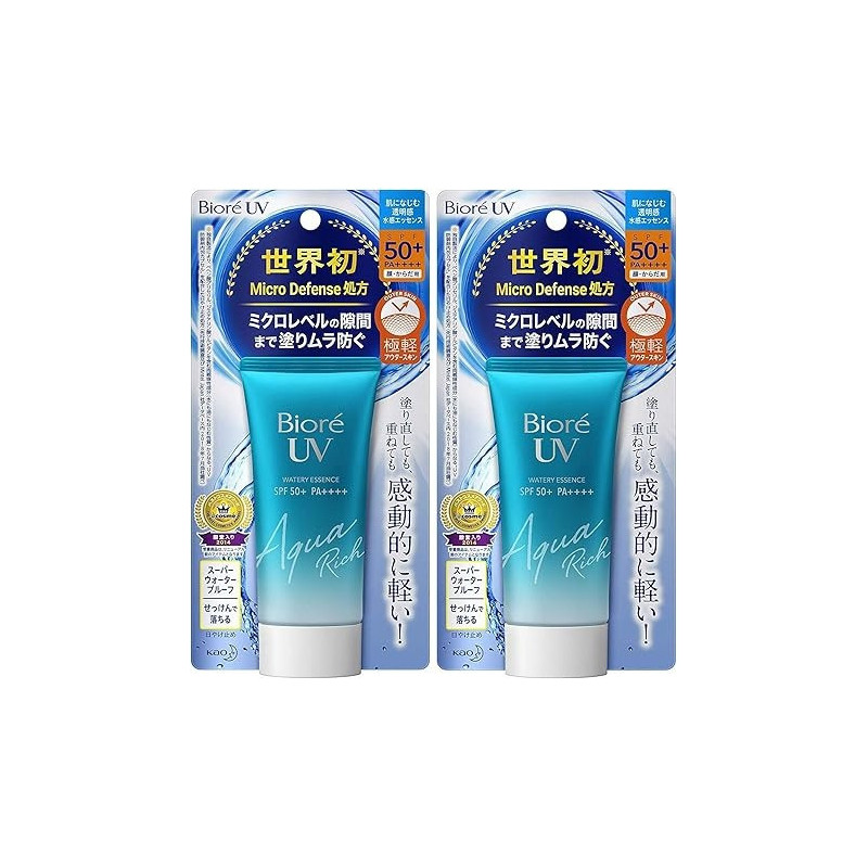 Biore Sunscreen Uv Aqua Rich Watery Essence, Pack Of 2, Spf50+ Pa++++, 50 G