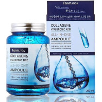 Farm stay Anti-Wrinkle Whitening All In 1 Ampoule Collagen And Hyaluronic Acid, 250 Ml
