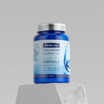 Farm stay Anti-Wrinkle Whitening All In 1 Ampoule Collagen And Hyaluronic Acid, 250 Ml