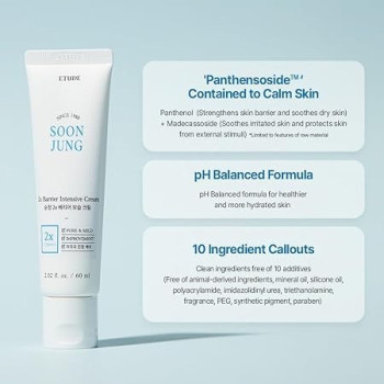 Etude House Soon Jung Intensive Cream, Pure And Mild, 60 Ml