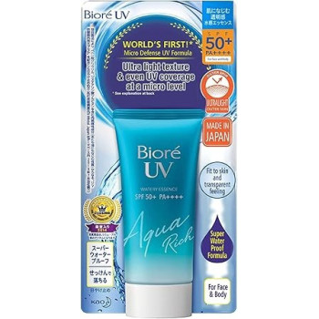 Biore Uv Aqua Rich Watery Essence Sunscreen, Spf50+ Pa+++, 50 G