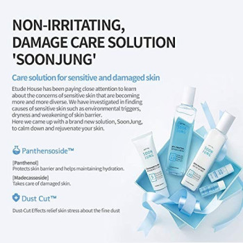 Etude House Soon Jung 5, Panthensoside Cica Balm, 40Ml, Hypoallergenic Skin Relaxing And Calming Mild Balm For Sensitive Skin, Panthenol And Madecassoside Heals Damaged And Irritated Skin