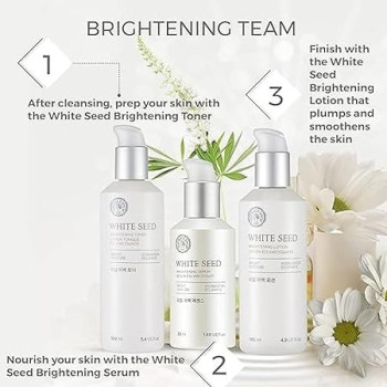 The Face Shop Whiteseed Brightening Serum, Deep Skin Brightening, Boost Moisturization And Pore Minimize, Skin Texture And Clarity Improvement, Dullness Reducing, 50 Ml