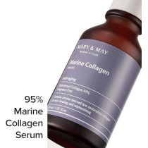 Mary And May Marine Collagen Serum, 95 Percentage Hydrolyzed Low Molecular Collagen For Skin Firming And Replenishing, Fragrance Free, 30 Ml