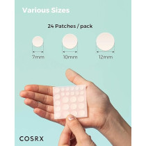 Cosrx Acne Pimple Patch Absorbing Hydrocolloid Spot Treatment Fast Healing, Three Sizes, 96 Count, Pack Of 4