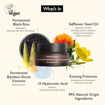 Haruharu Wonder Black Rice 10 Hyaluronic Cream For Sensitive Skin, Unscented, 50 ml