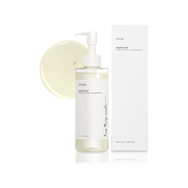 Anua Heartleaf Pore Control Cleansing Oil Korean Facial Cleanser, Makeup And Blackheads Removal, 200 ml