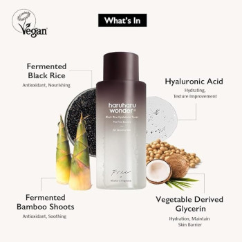Haruharu Wonder Black rice Hyaluronic Toner Free Of Alcohol And Fragrance For Sensitive Skin, 150 ml