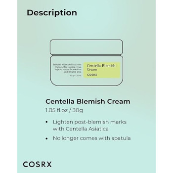 Cosrx Centella Blemish Cream For Irritated And Inflamed Red Skin, 30 Gram