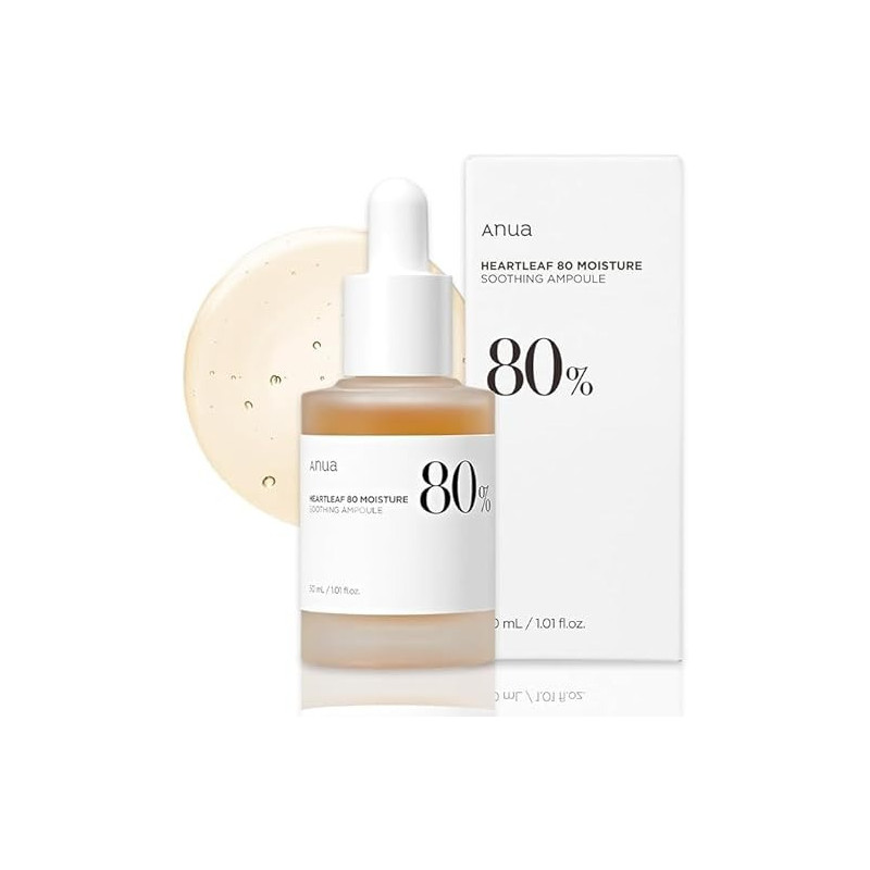 Anua Heartleaf 80 Soothing Ampoule Face Skin Calm Serum, 30ml