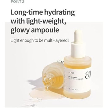 Anua Heartleaf 80 Soothing Ampoule Face Skin Calm Serum, 30ml
