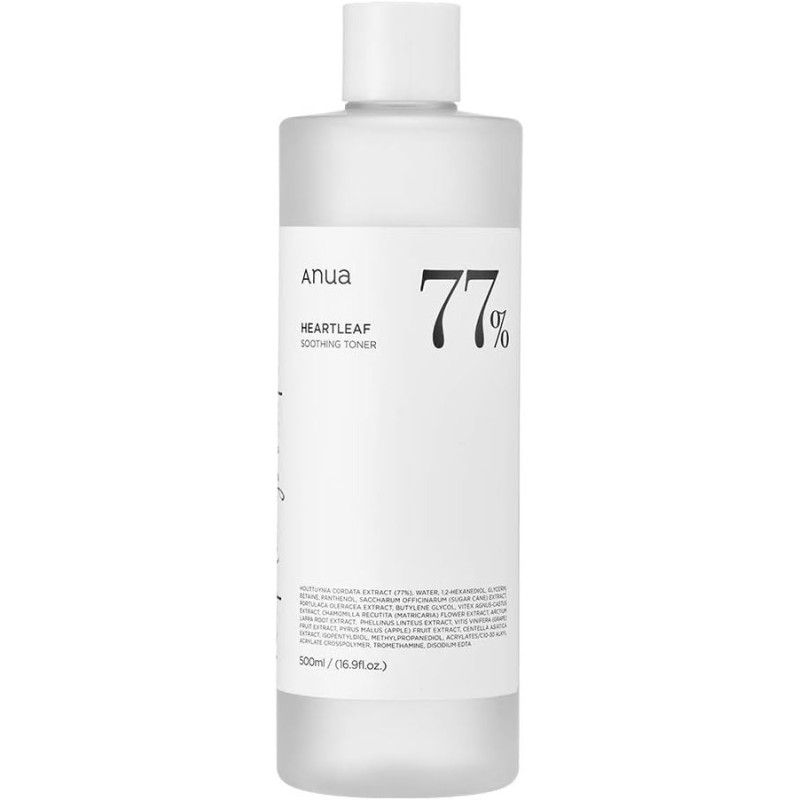 Anua Heartleaf 77 Percent Soothing Toner Optimized Skin Oil And Moisture Balance, 500 ml