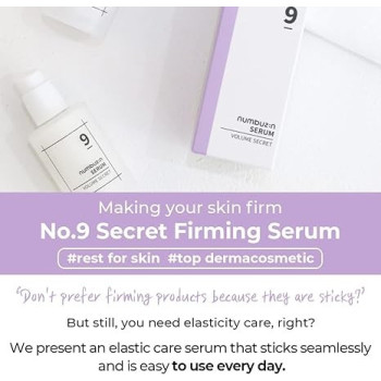 Numbuzin No.9 Secret Firming Serum Peptide, Wrinkle Care, Aging Skin, Niacinamide, Hyaluronic Acid Korean Skin Care For Face, 50 ml