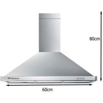 Bomapni 60Cm Wall Chimney Hood With 3 Spin Motor, Double Stainless Steel Chimneys, Advanced Filtration System With Carbon And Aluminum Filters, Chimney60ST, Silver, 1 Year Warranty