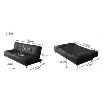 Small Family Living Room Folding Apartment Study Office Lunch Break Velvet Sofa Multi-Function Sofa Bed (Beige)