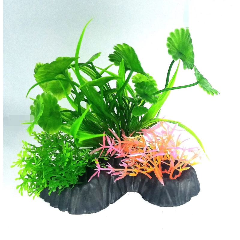Aquarium Plastic Plant - M512-W13 x H13 Cm, (6Pcs/Pack)