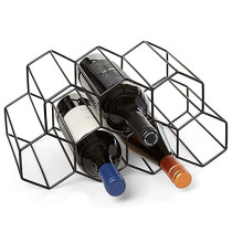 Honeycomb Nest Wine Rack, Hexagon Modern Design, Stackable Wine Rack, Free Standing Metal Portable, Modern Minimalistic Design For Wine Lovers