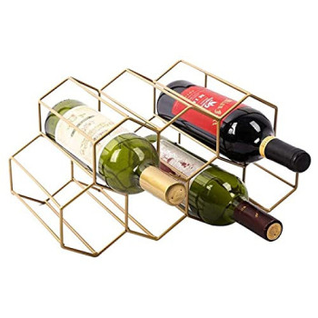 Honeycomb Nest Wine Rack, Hexagon Modern Design, Stackable Wine Rack, Free Standing Metal Portable, Modern Minimalistic Design For Wine Lovers