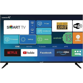 Videocon 43 Inch Edgeless Android 14 Full Hd Smart Tv Netflix, Youtube, Amazon Prime Etc, E43EL1100